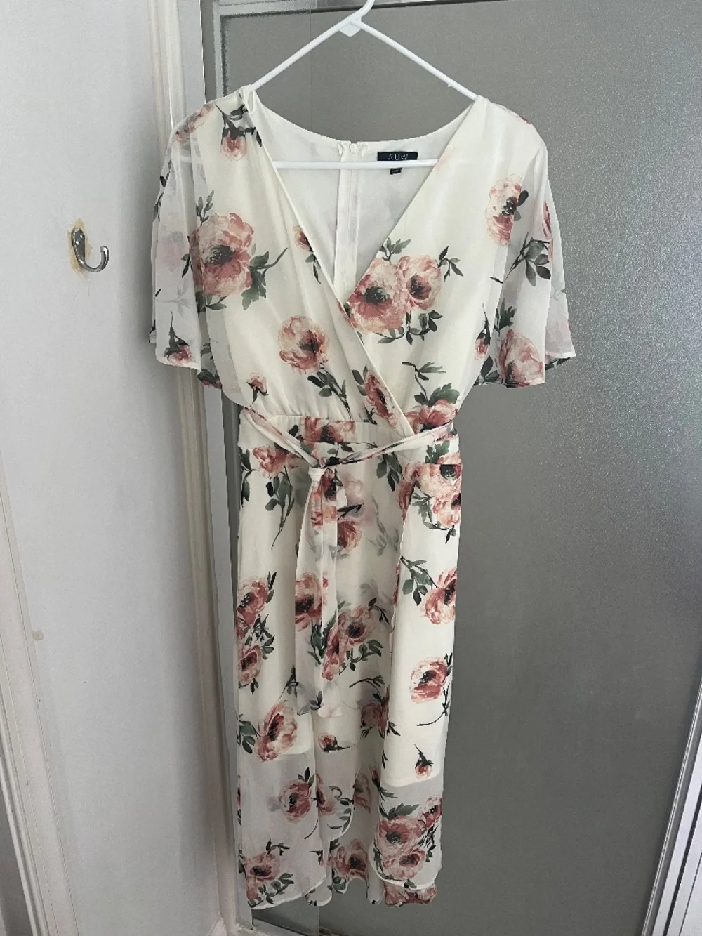 Floral wrap midi dress